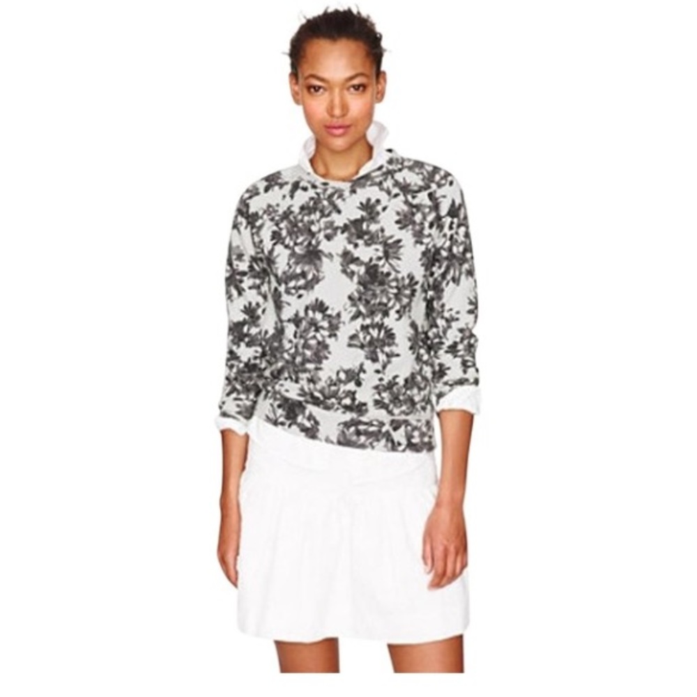 J. Crew Photo Floral Crewneck Sweatshirt Sz XS
